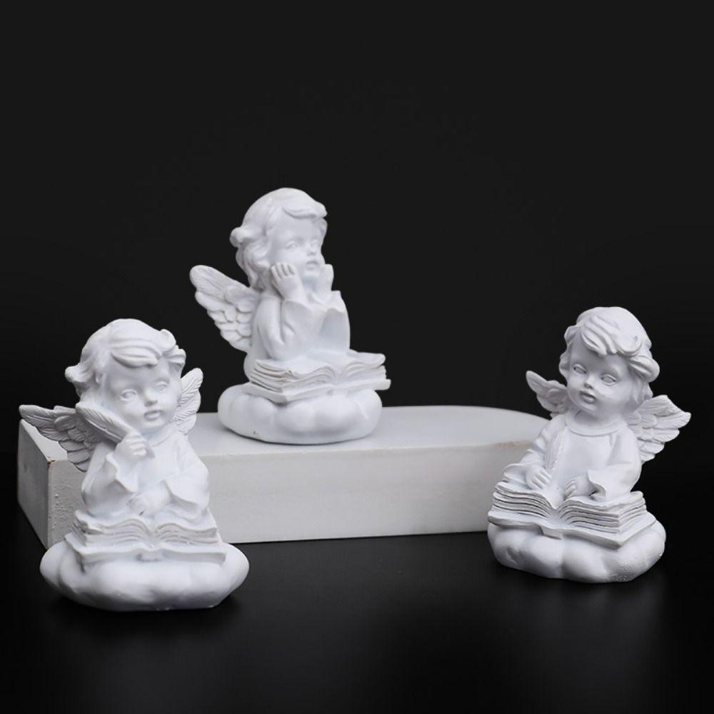 Resin Crafts High Quality Peaceful Prayer Angel Figurine Desktop Ornaments Sculpture Flower Fairy