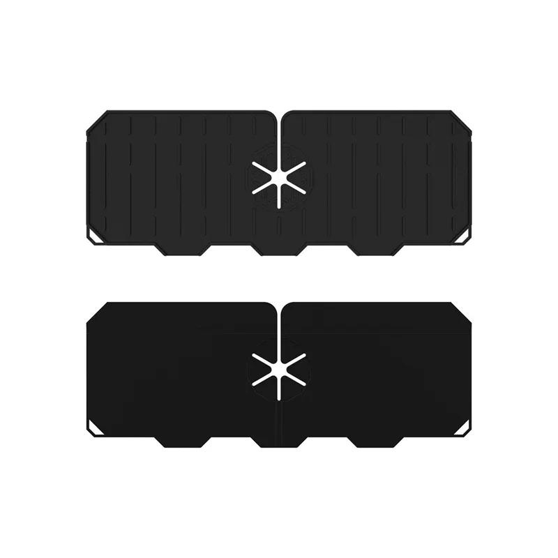 Silicone Kitchen Faucet Mat For Sink Sponge Drain Rack Foldable Sink Mat Faucet Splash Catcher Bathroom Countertop Protector Mat