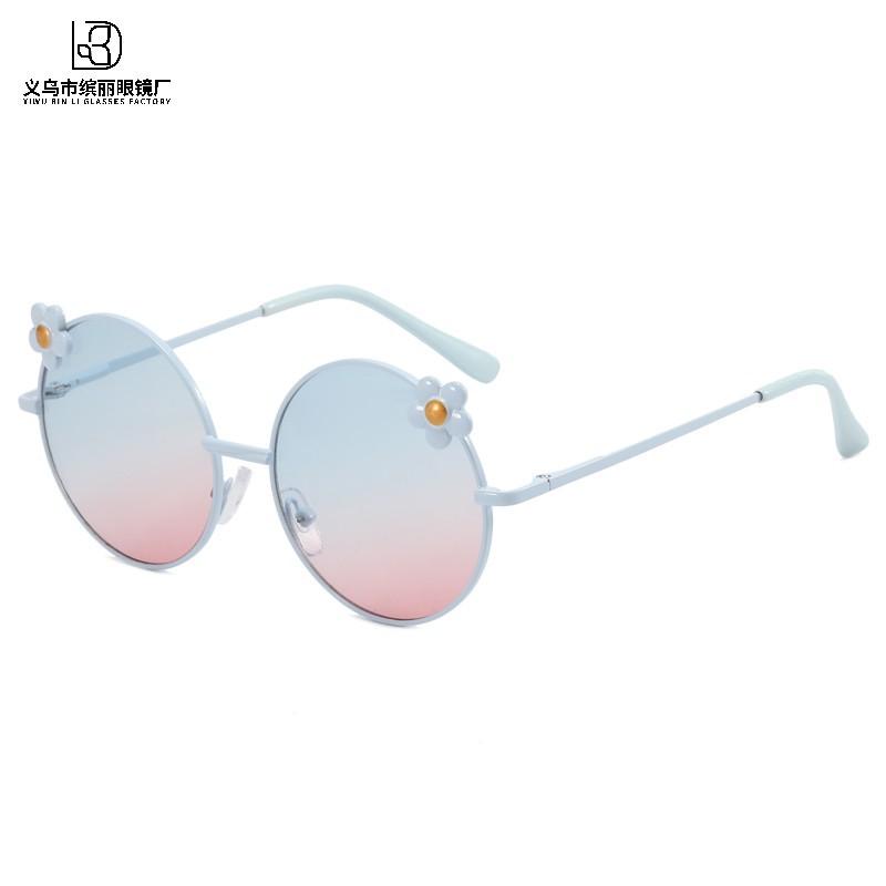 Children'S Sunglasses Fashion Wear Party Party Glasses Cute Girl Flower Boy Metal Frame Sunglasses