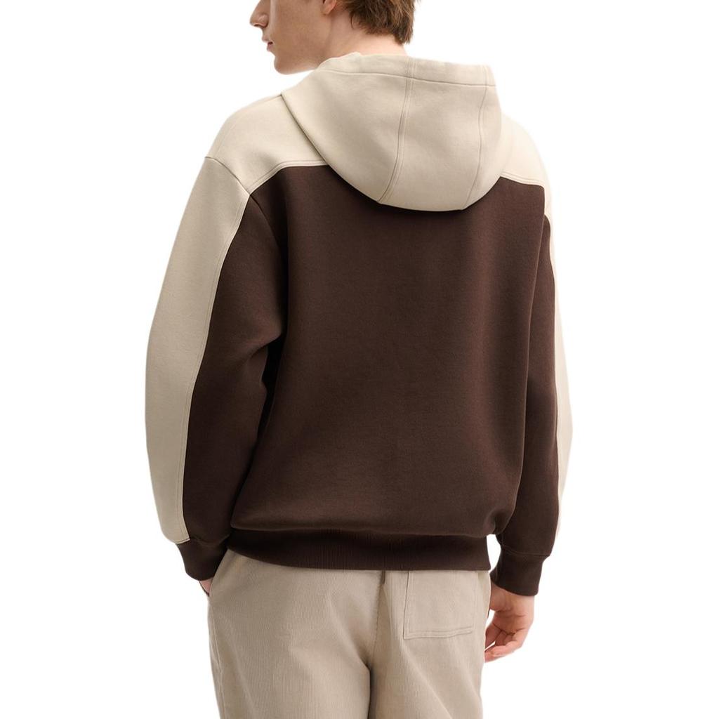 Fila Originalebella Winter Tennis Club Color Block Letter Print Casual Comfortable Loose Hoodie Men Hoodies Coffee Brown F11M519207F-BN