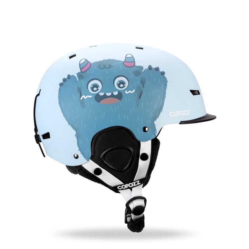 COPOZZ  Kids Cartoons Ski Helmet  Integrally-molded Safety Outdoor Skiing Cycling Protection Helmet Skiing Equipment