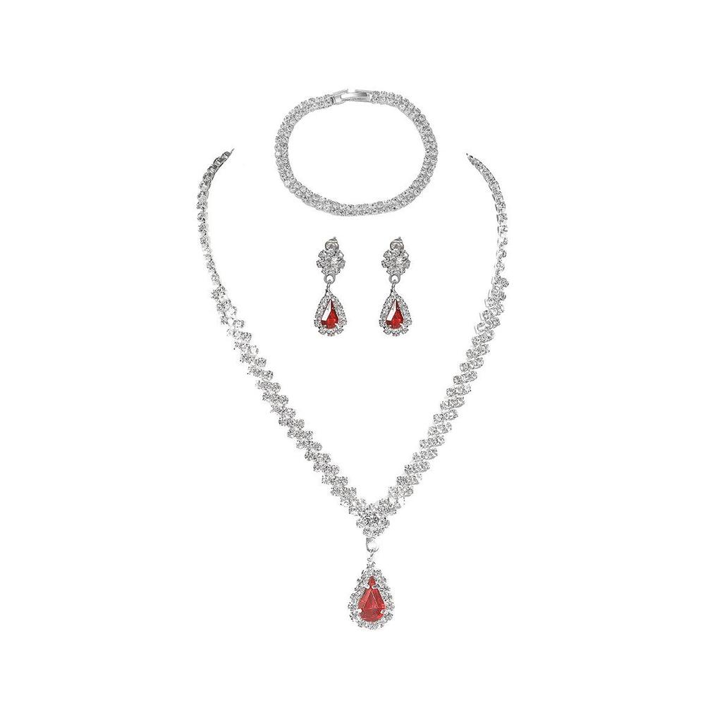 Комплект украшений класса люкс с бриллиантами: колье, серьги и браслет: Свадебные и выпускные украшения