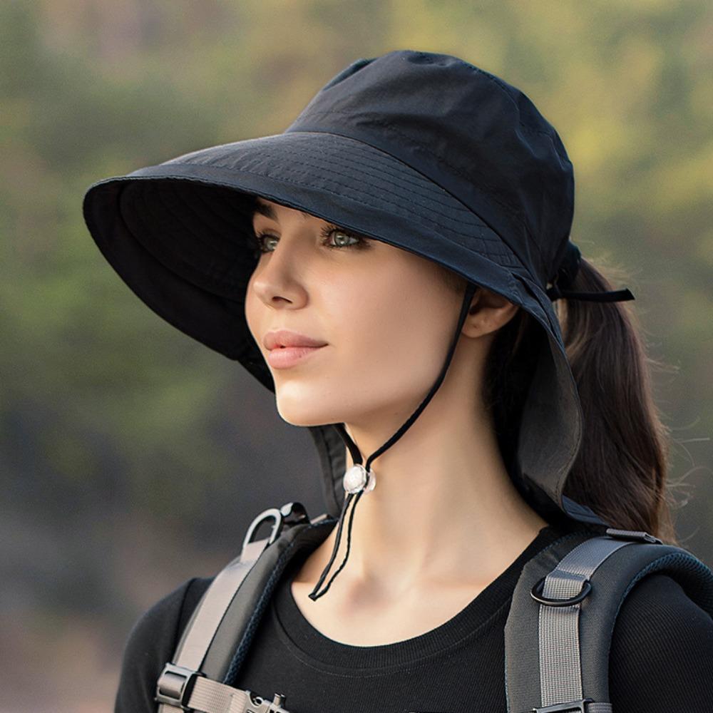 Summer Outdoor Neck Protection UV Anti Bucket Hat Shawl Visor Cap Sun Hat Ladies Hat