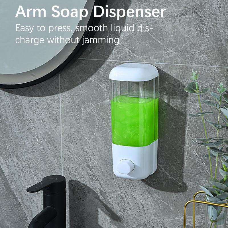 Bathroom Non-Punching Manual Press Soap Dispenser Wall Hanging Traceless Paste Disinfectant Bottle Transparent Dispenser