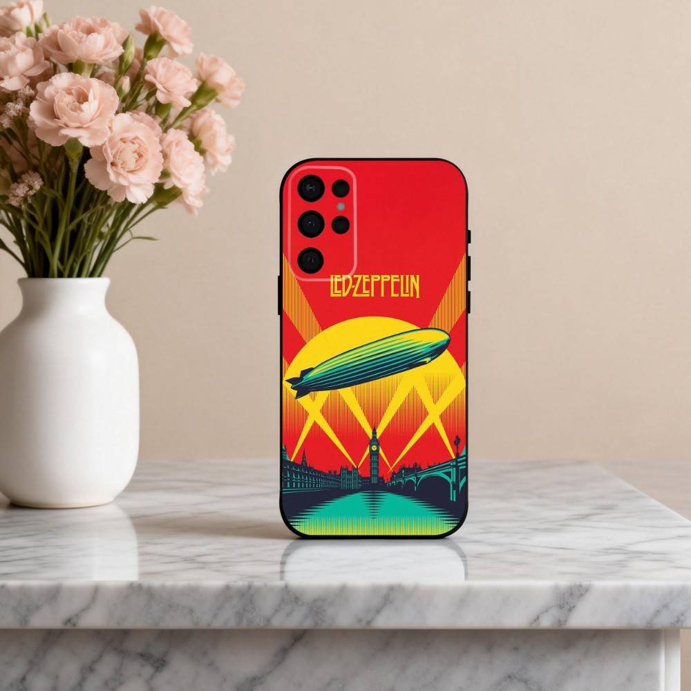 Крутой чехол для телефона с L-Led Z-Zeppelin BAND для Samsung S25, S24, S21, S22, S23, S30, Ultra, S20, Plus, Других. Мягкий черный чехол