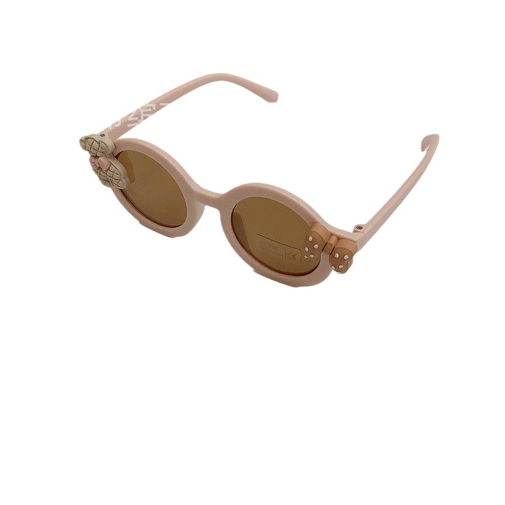 Children'S Sunglasses Sunglasses Wind Danish Retro Round Frame 1-10 Years Old Baby Sunshade Sunscreen Diy Cute Glasses