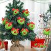 10 Pcs Green Furry Christmas Ball Ornaments with Red Bow Soft Faux Fur Pom Pom Ball Hanging Decorations for Holiday Tree Decor