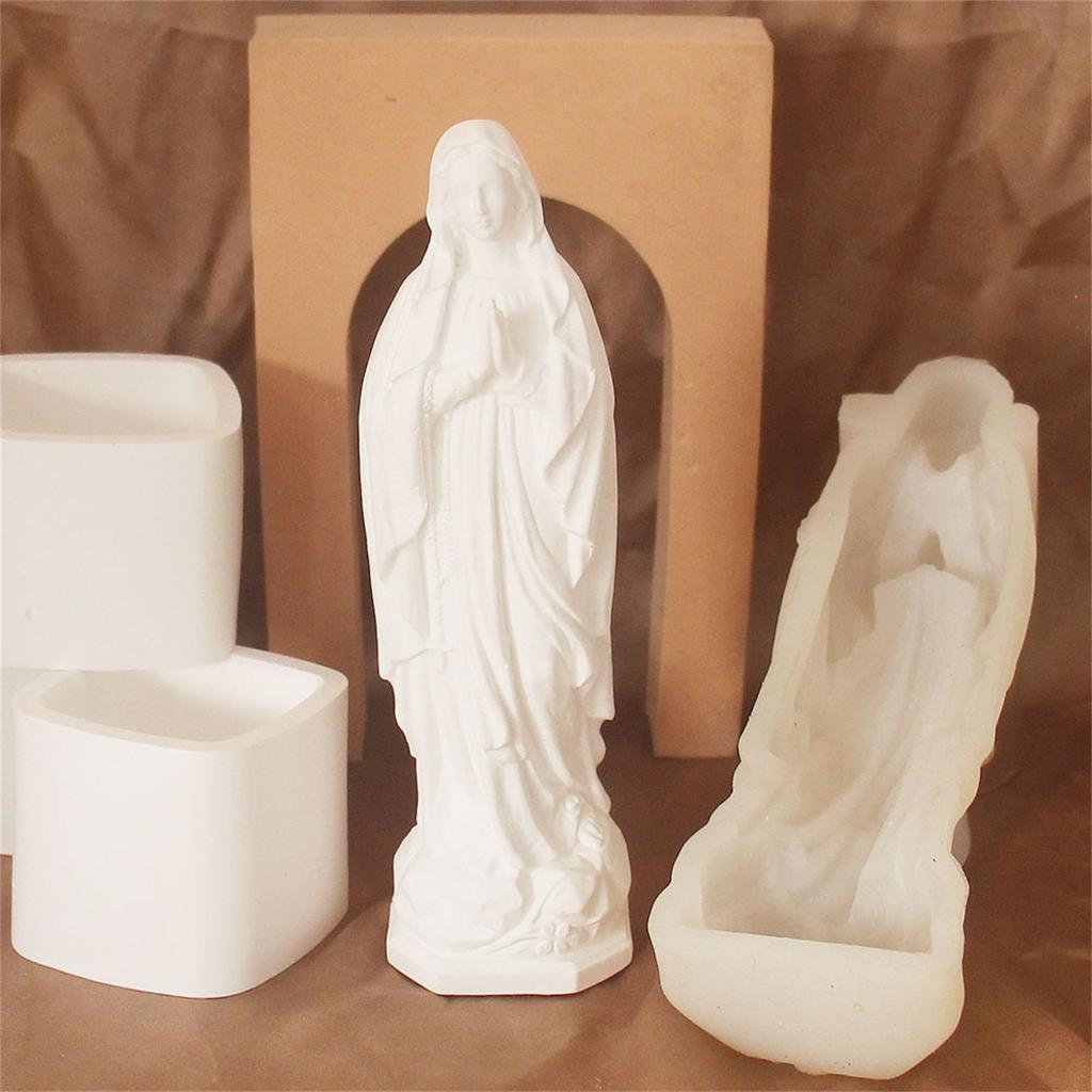 Статуя Девы Марии Силиконовые Формы для Свечей Религиозная Скульптура Силиконовые Формы Термостойкие Гипсовые Силиконовые Формы