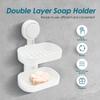 Мыльница на присоске без сверления, пластиковая двухслойная, съемная, с высокой грузоподъемностью, для душа, для ванной, для кухни