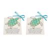 Sea Turtle Ornament with Card Sea Glass Turtle Gifts for Women Turtle Lovers Christmas Tree Hanging Decoration for Indoor Outdoor Home Decor