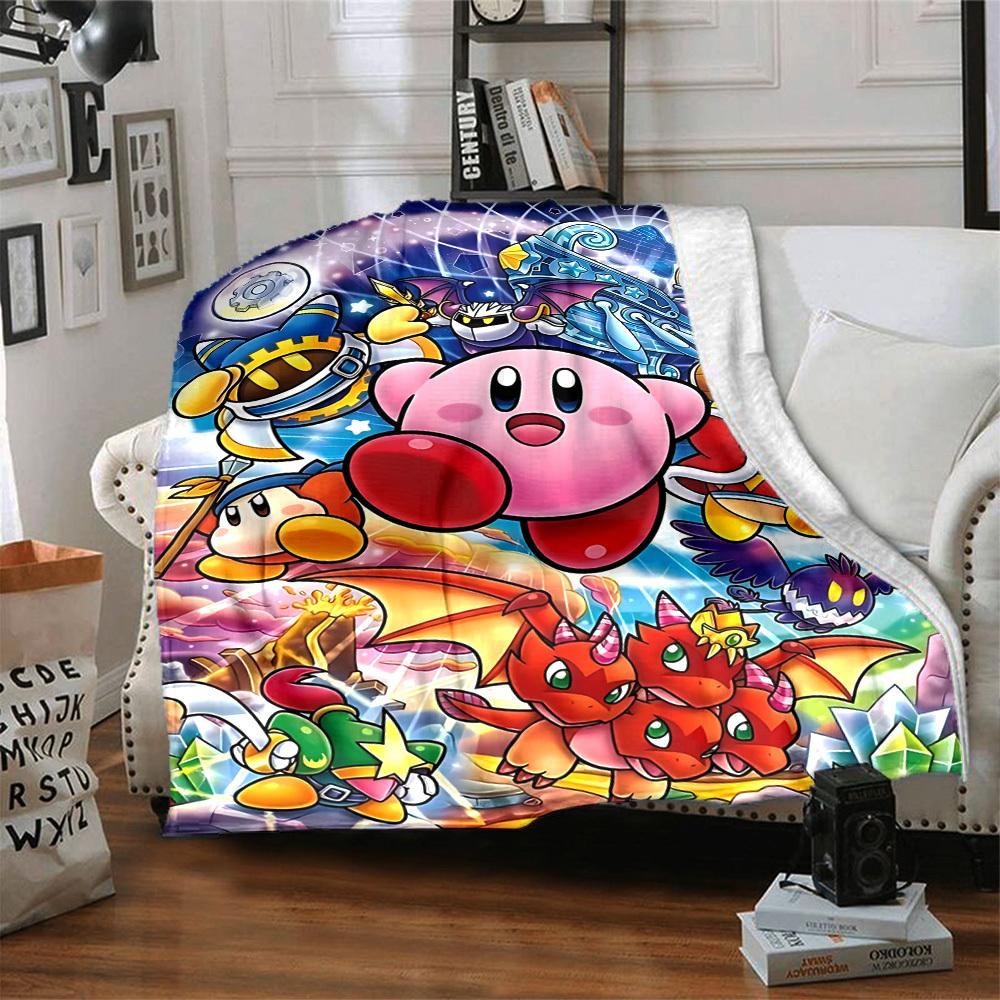 1 шт. Фланелевое одеяло Kirby Fantasy, Мягкое, приятное для кожи, с цифровой печатью, Различные размеры в наличии для семьи, друзей, на день рождения, 219