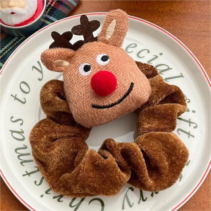 Рождественский олень плюшевый резинка для волос из толстой кишки женская высокоэластичная и прочная резинка для волос милая кукла резинка для волос аксессуары для волос повязка на голову