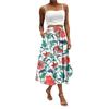 Women's Skirt Bohemian Flower Skirt Solid Color Casual Temperament With Pockets Skirt