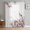 Красивая цветущая вишня прозрачная занавеска для гостиной современная вуаль тюль оконные занавески для спальни кухонные шторы