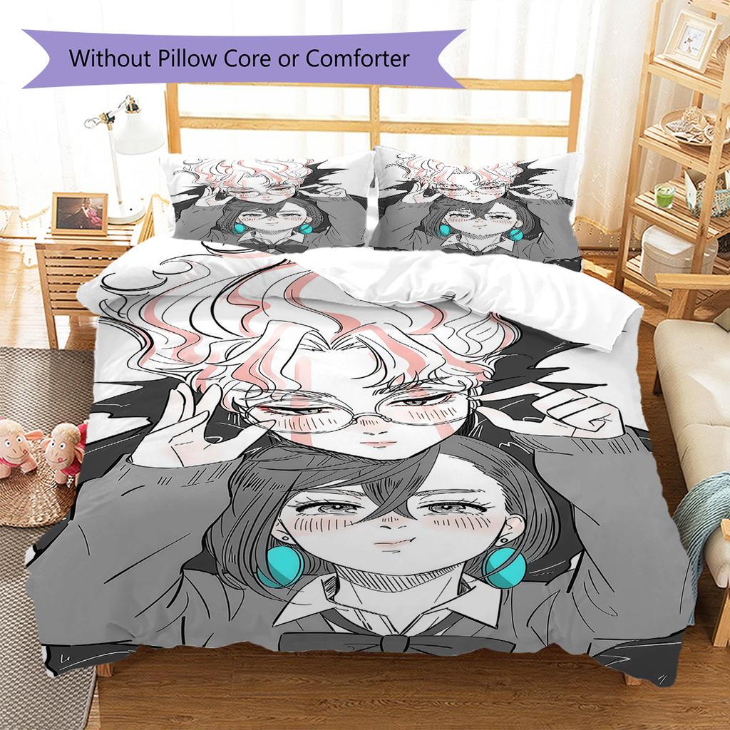 DAN DA DAN Pattern Bedding,Quilt Set Quilt Cover Pillowcase Home Birthday Gift (1 * duvet cover + 2 * pillowcase, without core)
