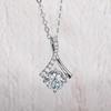 1 карат D Цвет Муассанит Алмазное Ожерелье С Каплевидной Подвеской Стерлингового Серебра 925 пробы 40 + 2 + 3 см Ожерелье Изысканные Ювелирные Изделия