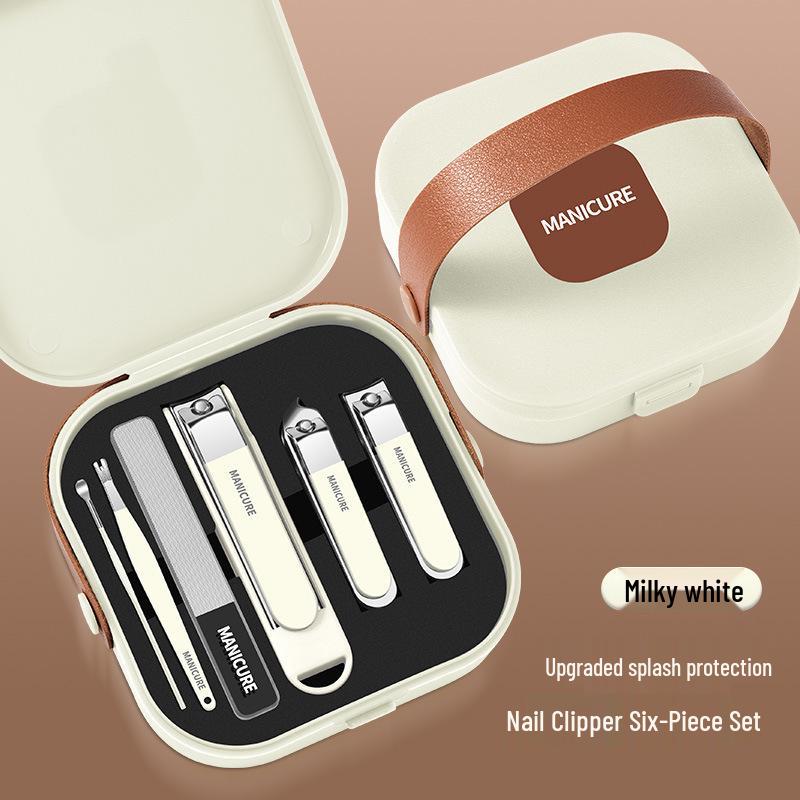 2025 Portable Anti-Splash Carbon Steel Nail Clippers & Ear Pick Set for Men's Manicure