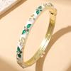 Colorful Enamel Open Cuff Bracelet Elegant Women's Floral Bracelet Enamel Flower Bangle  Bride