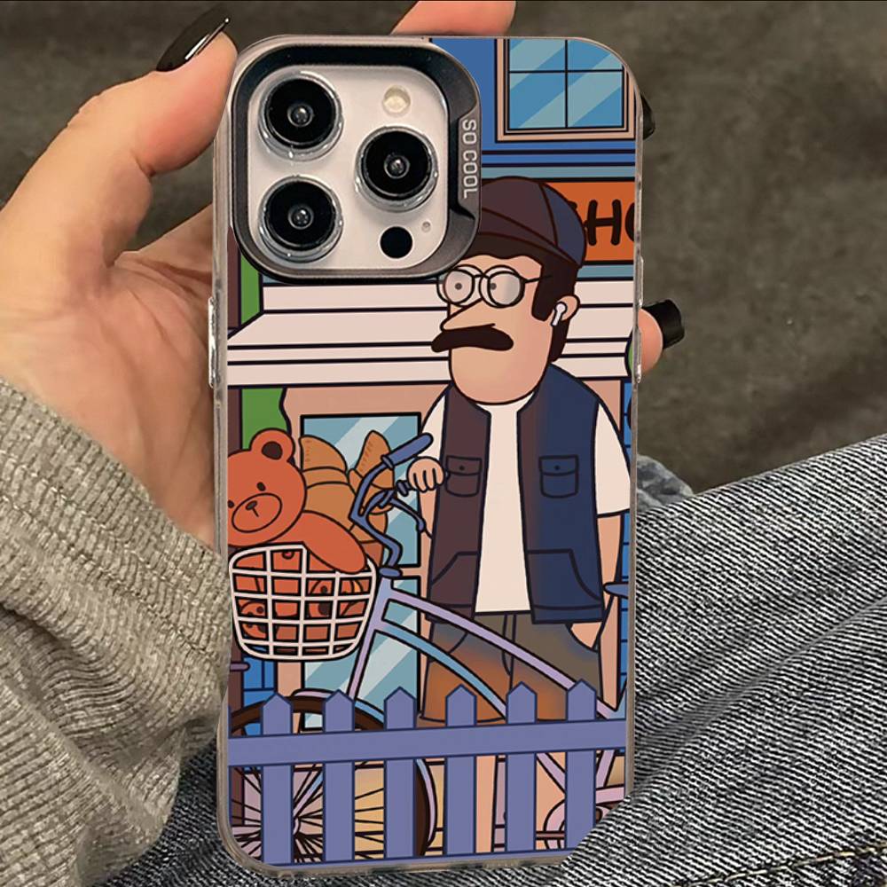 Роскошный Мультяшный Мужской Чехол Для Телефона Для iPhone 17 16 15 14 13 12 11 XS XR X Pro Max Plus Цветной Посеребренный Чехол