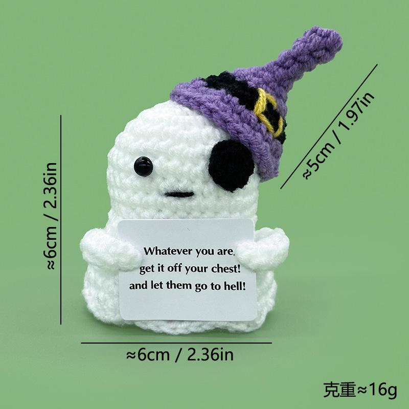 Lovely Crochete Doll Halloween Decorations Emotional Support Doll Handmade Toys Friends Gift Autumn Decoration
