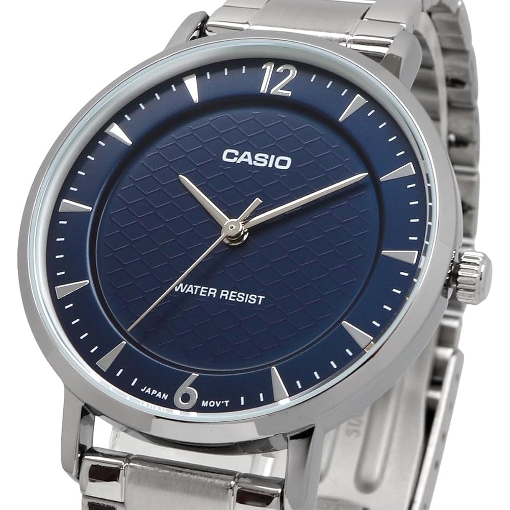 Casio Analog Quartz Women's Watch LTP-VT04D-2A Navy Blue Metal Band Imported Model