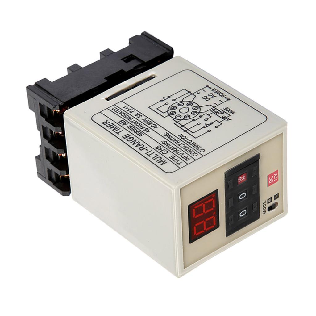 DC12V AC/DC24V AC110V AC220V AC380V Реле таймера задержки AH3-DM Двухрежимное реле таймера задержки 0.01S-99H Светодиодный дисплей