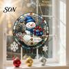 Acrylic Suncatcher for Christmas 2D Hanging Ornaments, Stained Glass Style Snowman Santa Snowflake Winter Wonderland Party Decorations Window
