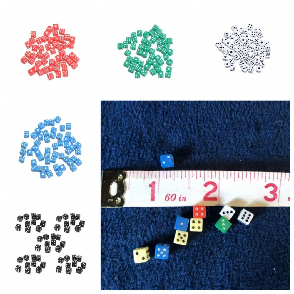 6 Sided 5mm Dice Acrylic Party Dice Bulk Pack Mini Dice Table Games