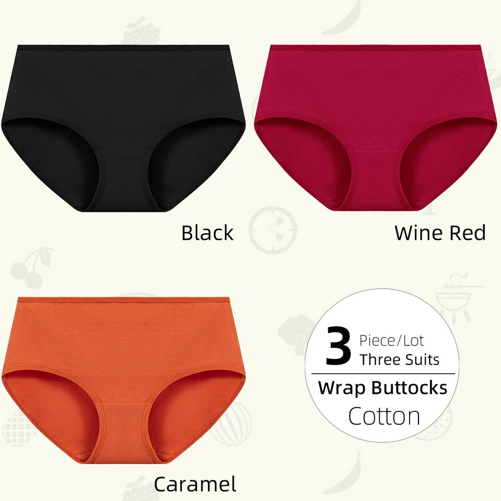 Low-Middle Waist Women's Panties, High Elasticity Women Underwear, Comfortable Cotton Crotch #JS830