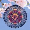 3D Rose Kaleidoscope Metal Wind Chime Outdoor Hanging Decor for Garden Yard with 360 Rotating Hook Easy Install No Power Needed