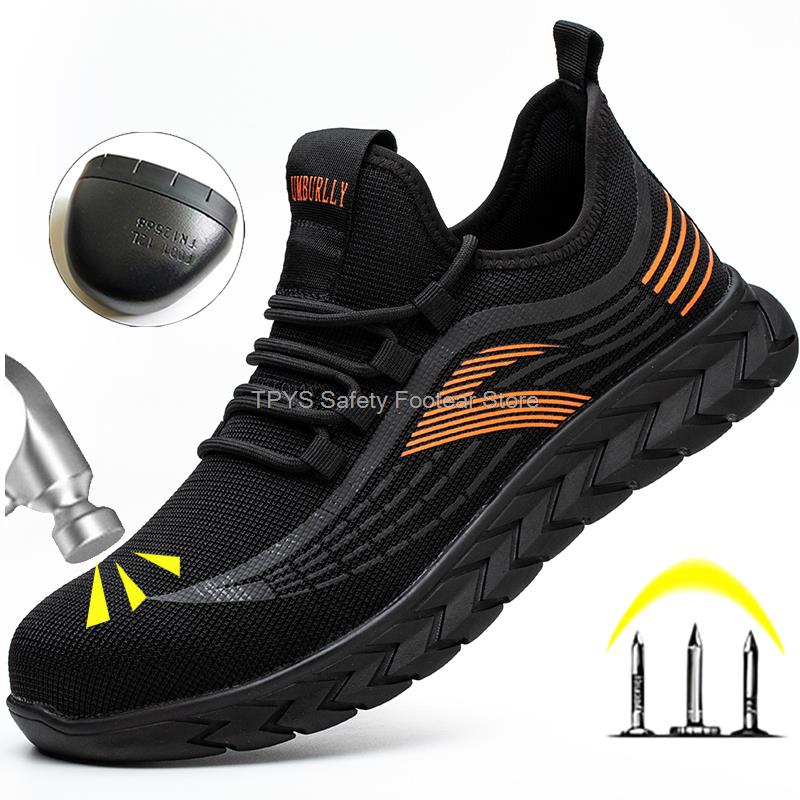 Модные защитные ботинки с защитой от проколов, мужские рабочие ботинки со стальным носком, рабочие ботинки с защитой от ударов, мужские защитные ботинки, промышленная обувь 36-48