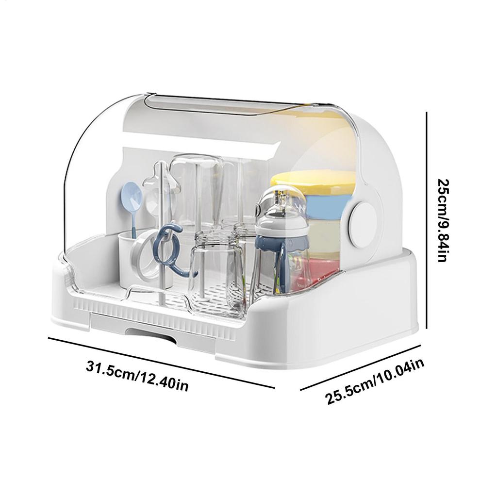Портативная сушилка и органайзер для детских бутылочек Пылезащитный контейнер для хранения со съемным поддоном для капель Гигиеничные аксессуары для кормления