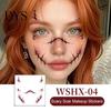 Sensitive Skin Safe Tattoos Halloween Temporary Face Tattoos, Realistic Scary Makeup Stickers, Waterproof Water Transfer Skull Patterns Decals,