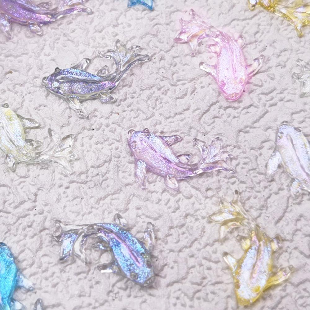 Золотая рыбка Художественное украшение Золотая рыбка Стразы для ногтей Золотая рыбка Смола Фигурка Золотая рыбка Поделки DIY Альбом для вырезок