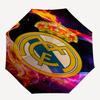 real Madrid Theme Automatic Umbrella, Lightweight & Portable, 8 Rib, Perfect for Outdoor Travel, Birthdays, Christmas, Gifts.