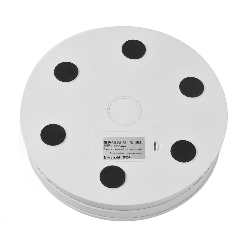 25cm 10 Inch Motorized Rotating Display Stand with LED Light 360 Degrees Rotatable Electric Potography Turntable for