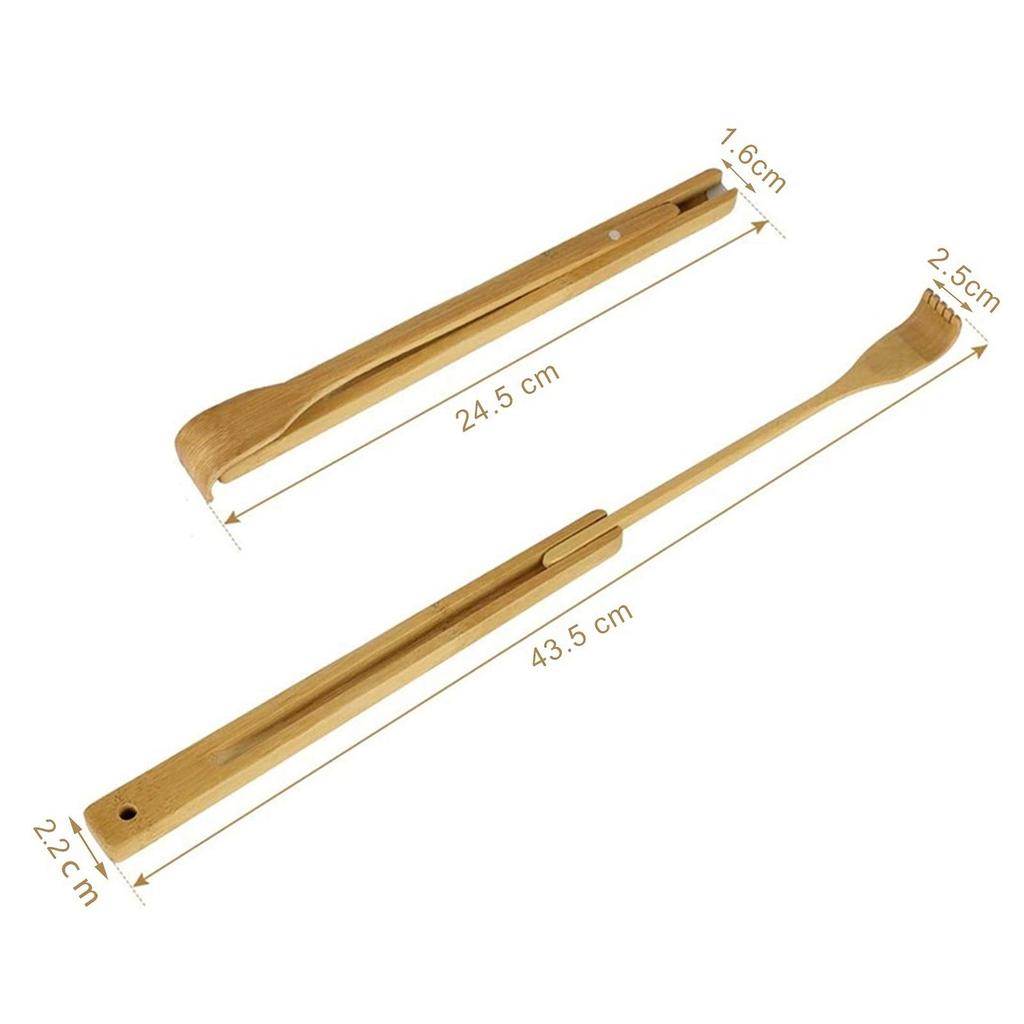 WOVTE Складная карбонизированная бамбуковая чесалка для спины из 1 части, Чесалка для спины,