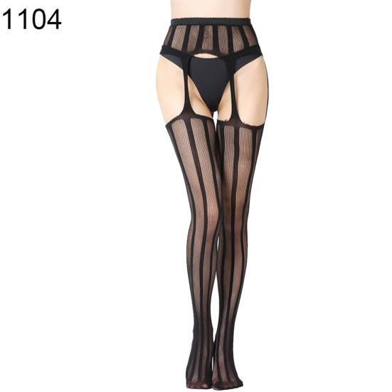Женские эротические колготки с открытой промежностью и кружевными подтяжками, прозрачные колготки, чулки