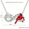 Изысканный женский кулон в виде красного силуэта, крыльев ангела и знака бесконечности на изящной цепочке с застежкой. Персонализированное ожерелье, модная бижутерия, аксессуары.