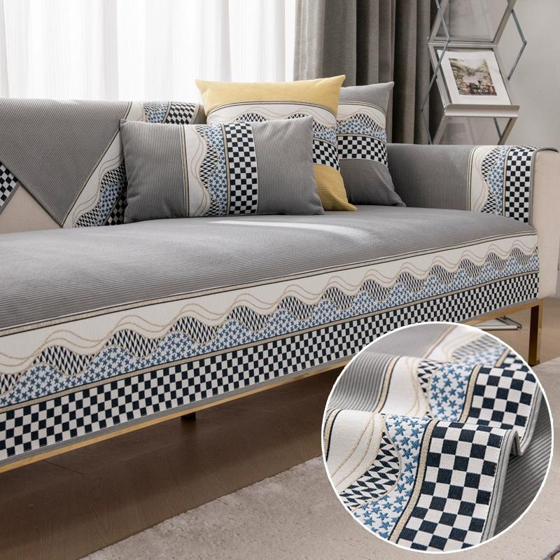 Полный пакет, скандинавский домашний эстетический коврик для дивана, универсальный противоскользящий чехол для дивана Four Seasons, простая и высококачественная подушка для сиденья, тканевый чехол на спинку