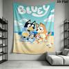 Bluey cartoon Wall Hanging Printed Fabric Blanket Decorative Tapestries for Bedroom Living Room Home Decor