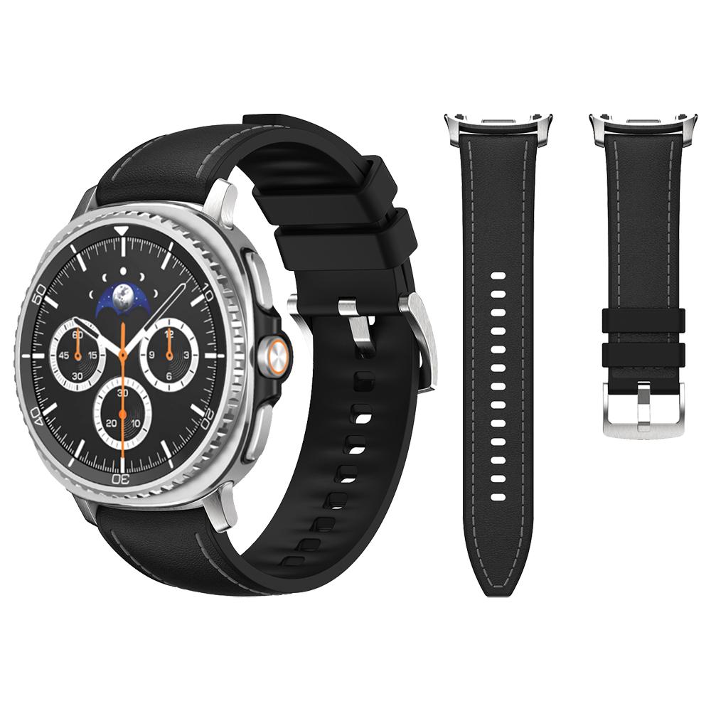 Кожано-силиконовый ремешок для Samsung Galaxy Watch 8 Classic 46 мм Сменный ремешок Watch8 44 мм 40 мм Браслет Аксессуары