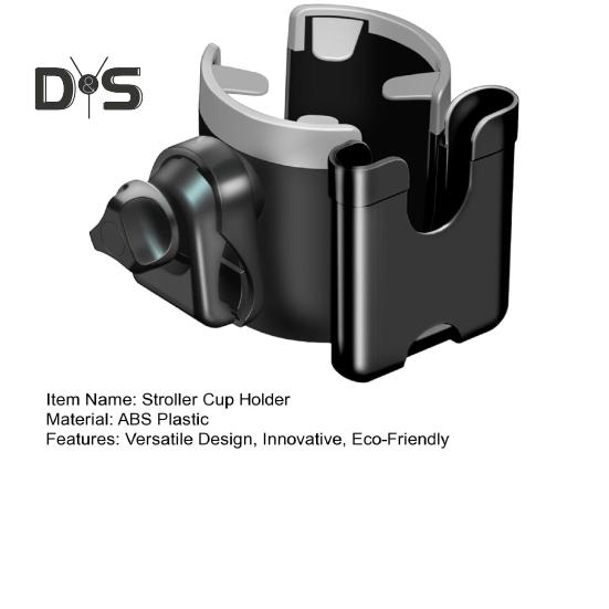 Stroller Cup Holder with Phone Mount 360 Degrees Rotating Universal Bottle Holder Stroller Drink Caddy for Bike Wheelchair Walker