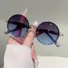 Винтажные круглые солнцезащитные очки Мужские Новая мода Градиентные разноцветные солнцезащитные очки Женские Модные Дизайн люксового бренда Повседневные оттенки