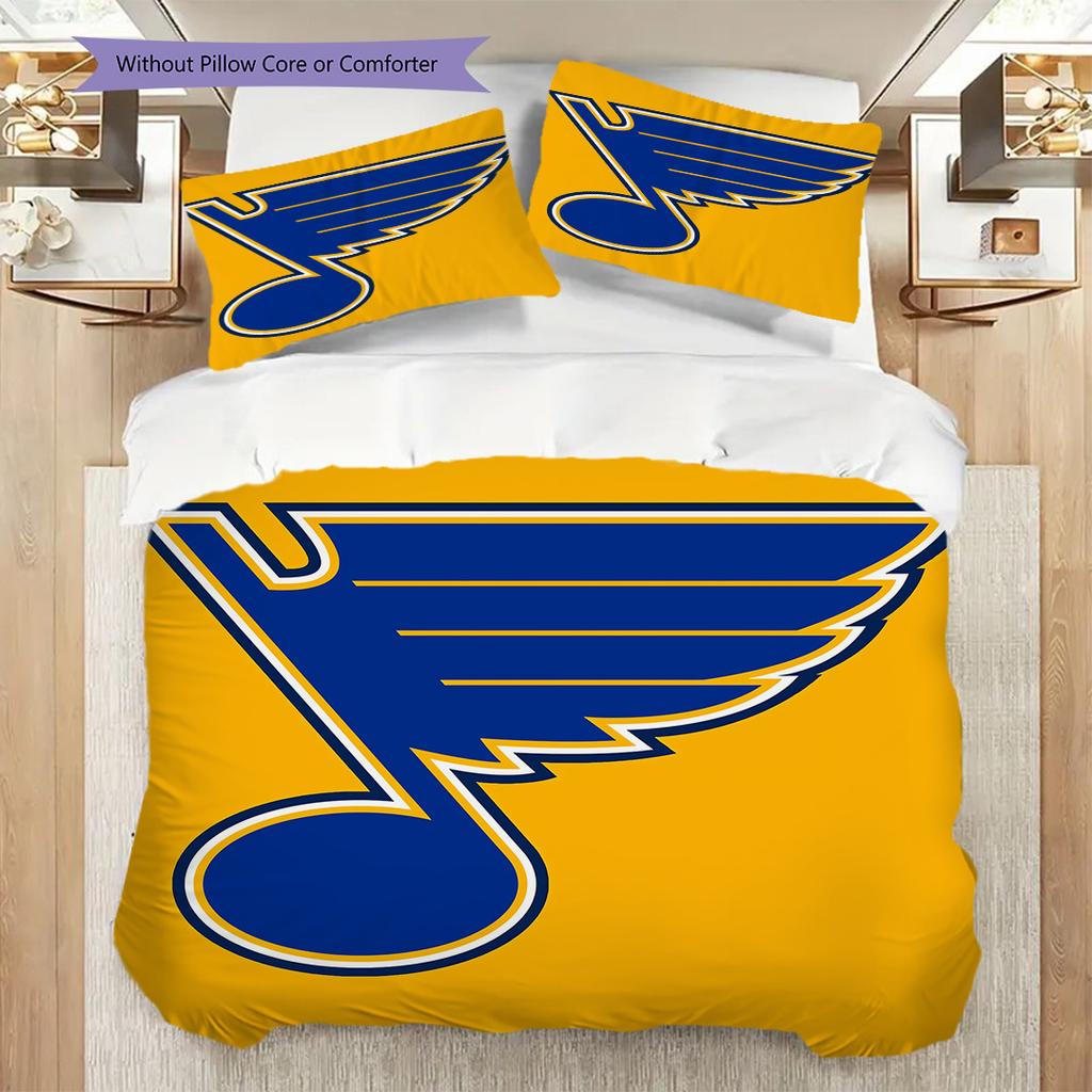 St. Louis Blues Pattern Bedding Quilt Set Quilt Cover Pillowcase Home Decoration Birthday Gift (1 * duvet cover + 2 * pillowcase, without core)
