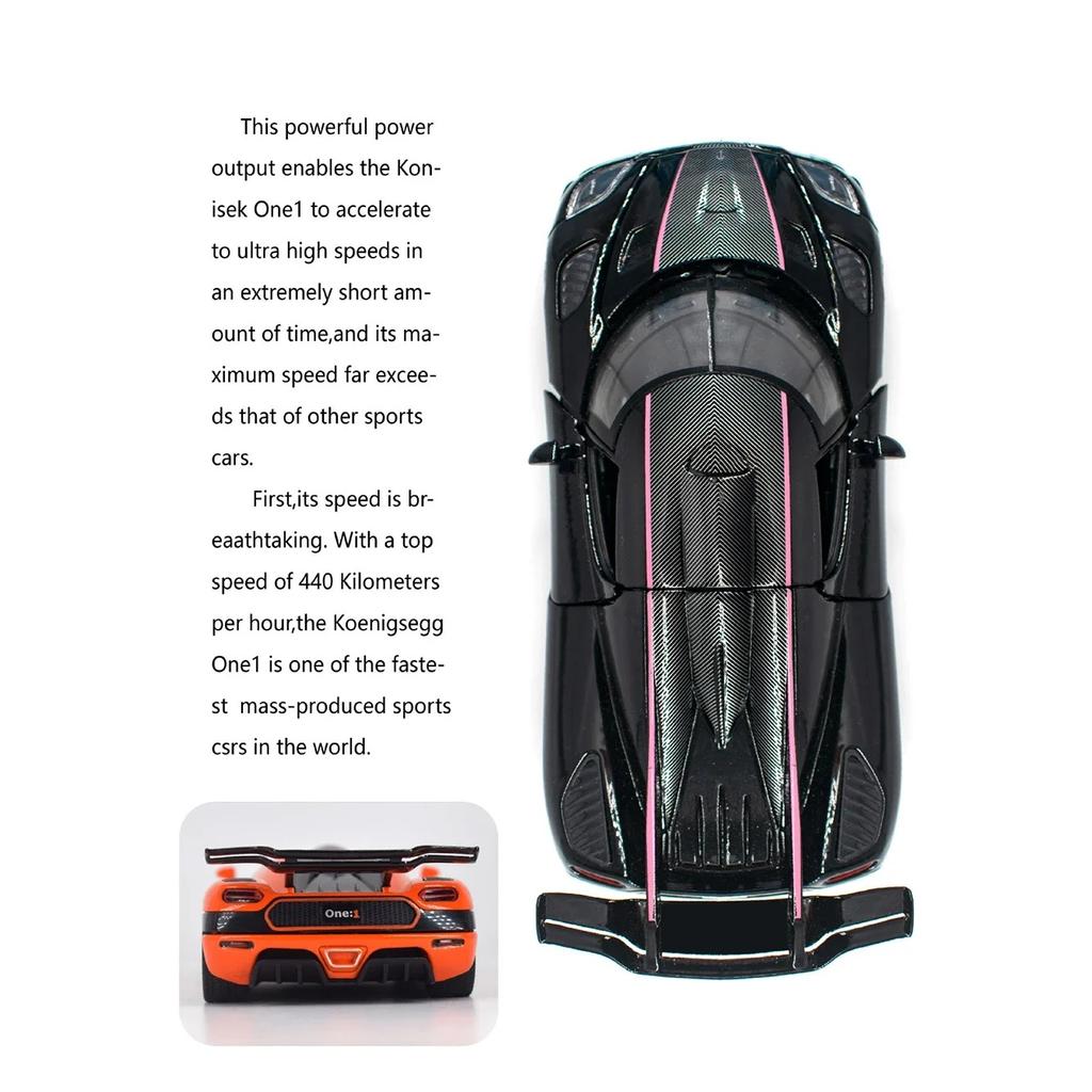 1/32 Koenigsegg ONE 1 литая спортивная модель автомобиля гоночные автомобили модель имитация звука и света детская игрушка подарок