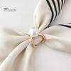 Stylish Geometric Silk Scarf Buckle Faux Pearl Light Luxury Exquisite Trendy Belt Scarf Buckle Outfit Accessory