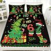 3 шт. Зеленая новогодняя елка 67 элементов с принтом Бесшовный комплект простыней, Покрывало для кровати разных размеров, Постельное белье для спальни, Праздничные украшения