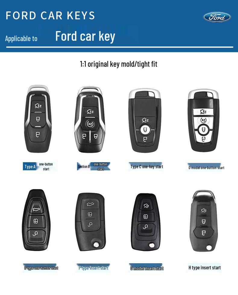 Чехол для ключа Ford для Fiesta, Focus, Kuga, Ecosport, Edge, Mondeo