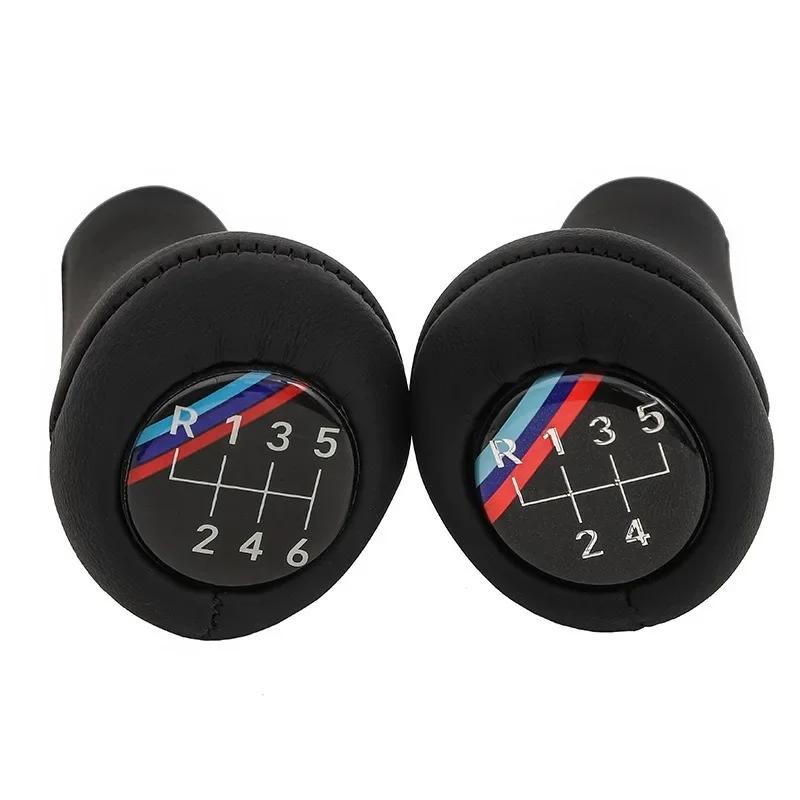 Car 5 6 Speed Leather Gear Stick Shift Knob Fit For BMW 1 3 5 6 Series E30 E32 E34 E36 E38 E39 E46 E53 E60 E63 E83 E84 E90 E91